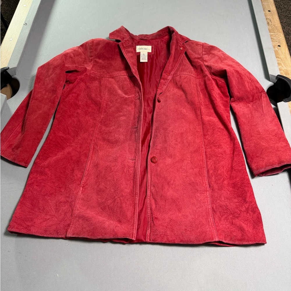 Y2K vintage Cherokee Women's Red Trench Coat size l